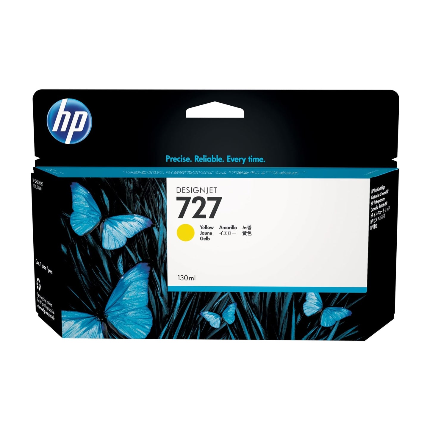 HP HEWB3P21A 727 Ink Cartridge, Yellow Standard Yield