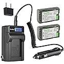 Kastar 2-Pack CGA-D08 Battery and LCD AC Charger Compatible with Panasonic NV-RX22EG, NV-RX33EG, NV-RX66EG, PV-DBP8, PV-DVP8-A, PV-DC152, PV-DC252