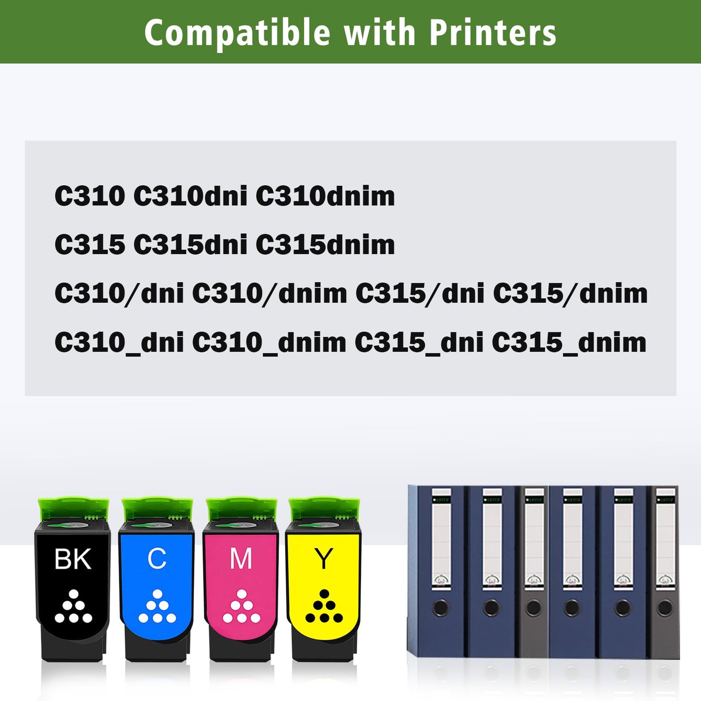 GREENPRINT Compatible Toner Cartridges C310 C315 [Black 3000 Pages, CMY 2000 Pages] 4 Colors for Xerox C315 C315dni C315dnim C310 C310dni C310dnim