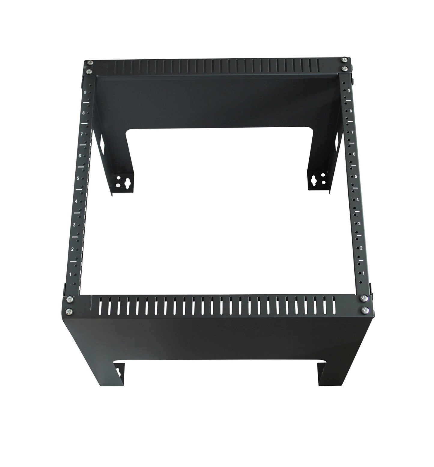 KENUCO Black 9U Wall Mount Open Frame Steel Network Equipment Rack 17.75 Inch Deep - Black - 9U - W19'' x D17.75'' x H19.25'' (REG-9U)
