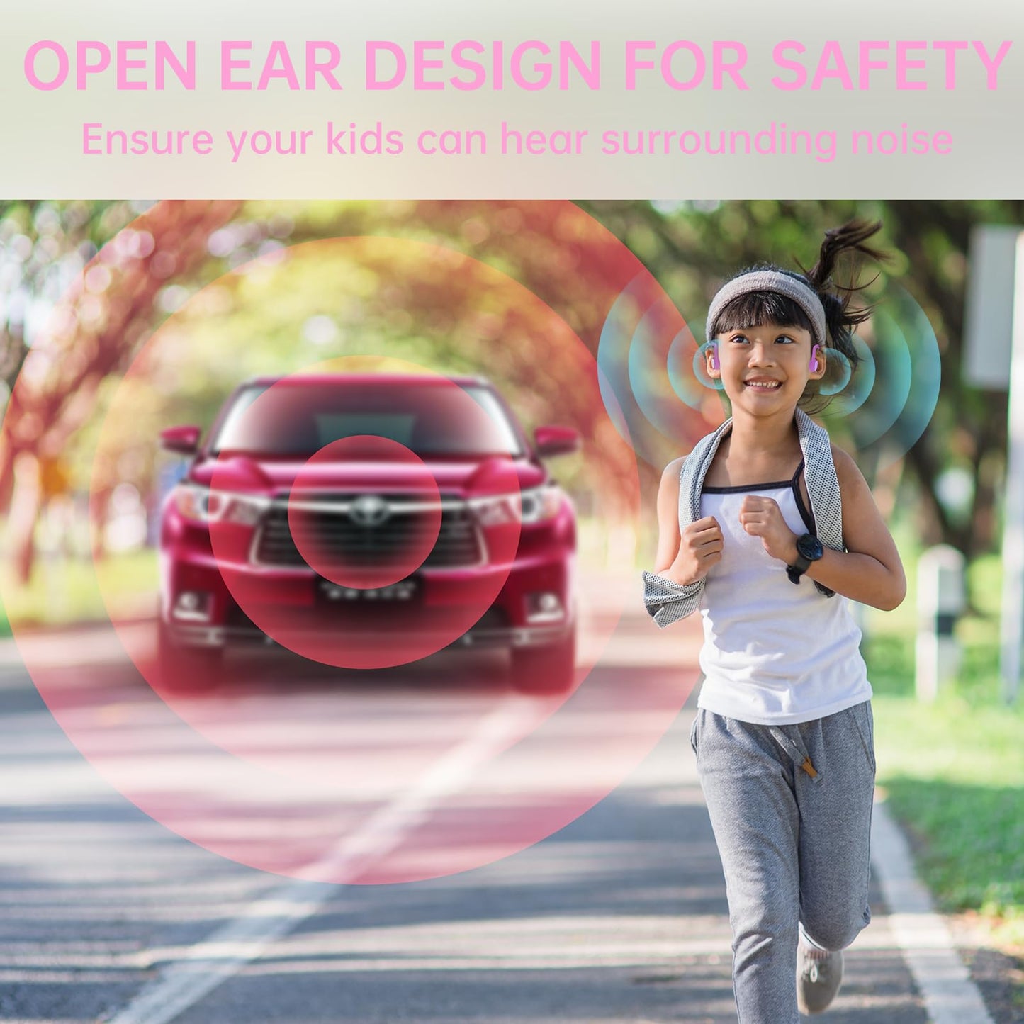 Mehomeli Kids Headphones, Bluetooth 5.2 Air Conduction Open Ear Headphones