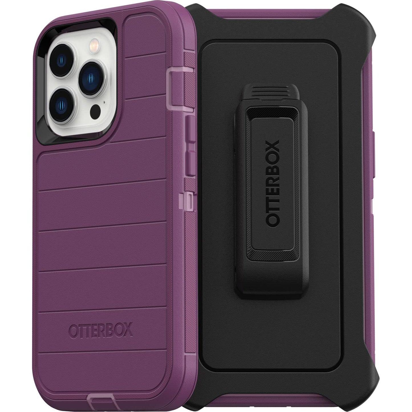 OtterBox iPhone 13 Pro (ONLY) Defender Series Pro Case - Happy Purple, screenless, Rugged & Durable, with Port Protection, Includes Holster Clip