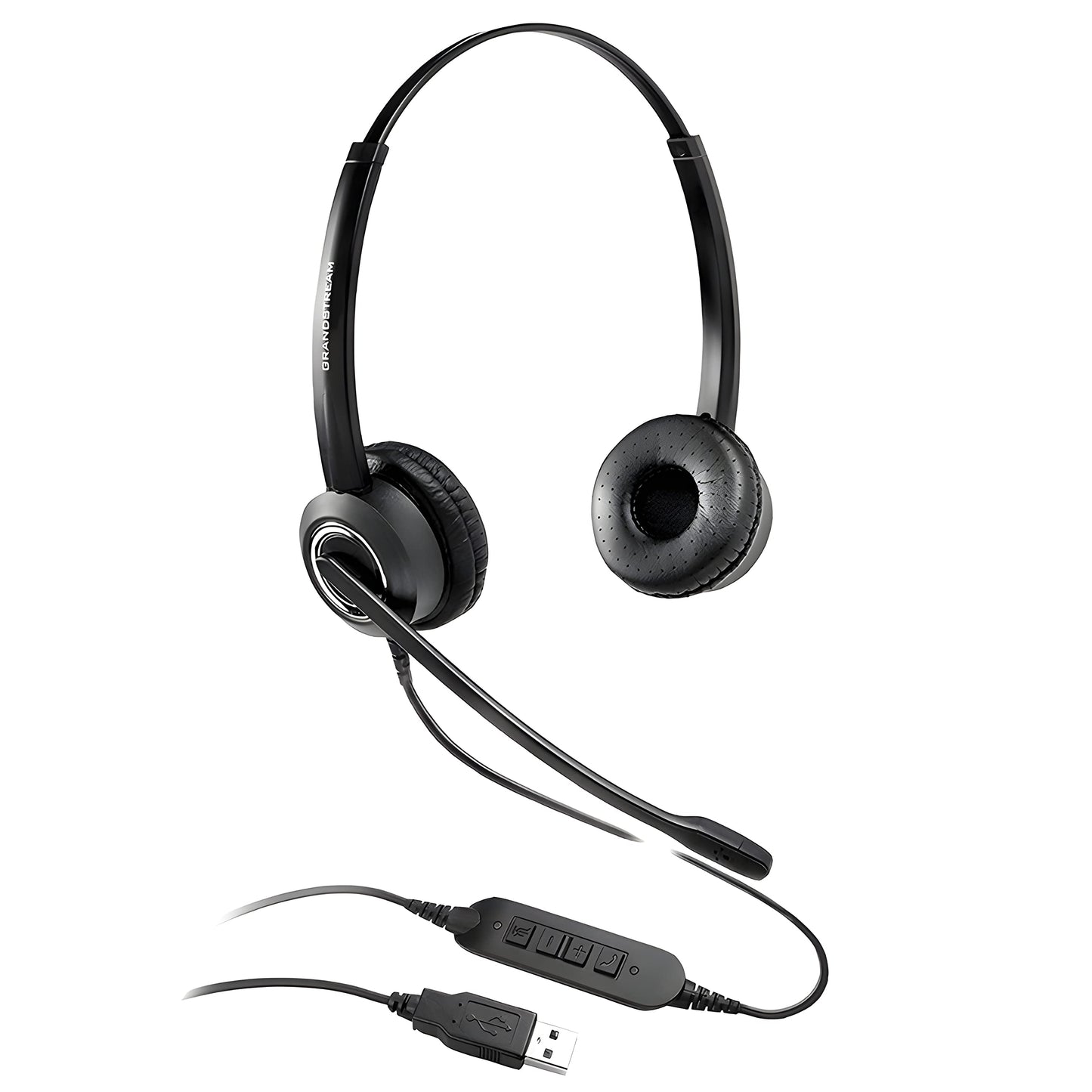 Grandstream GUV3000 Headset - Stereo - USB Type A - Wired - 150 Ohm - 100 Hz - 7 kHz - Over-The-Head - Binaural - Supra-aural - 6.56 ft Cable - Noise…