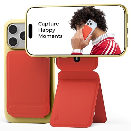 MOFT Phone Tripod Stand Selfie Stick for iPhone, Multi-Angles iPhone Stand, Lightweight & Portable Phone Holder, Strong Magnets, MOVAS Vegan Leather