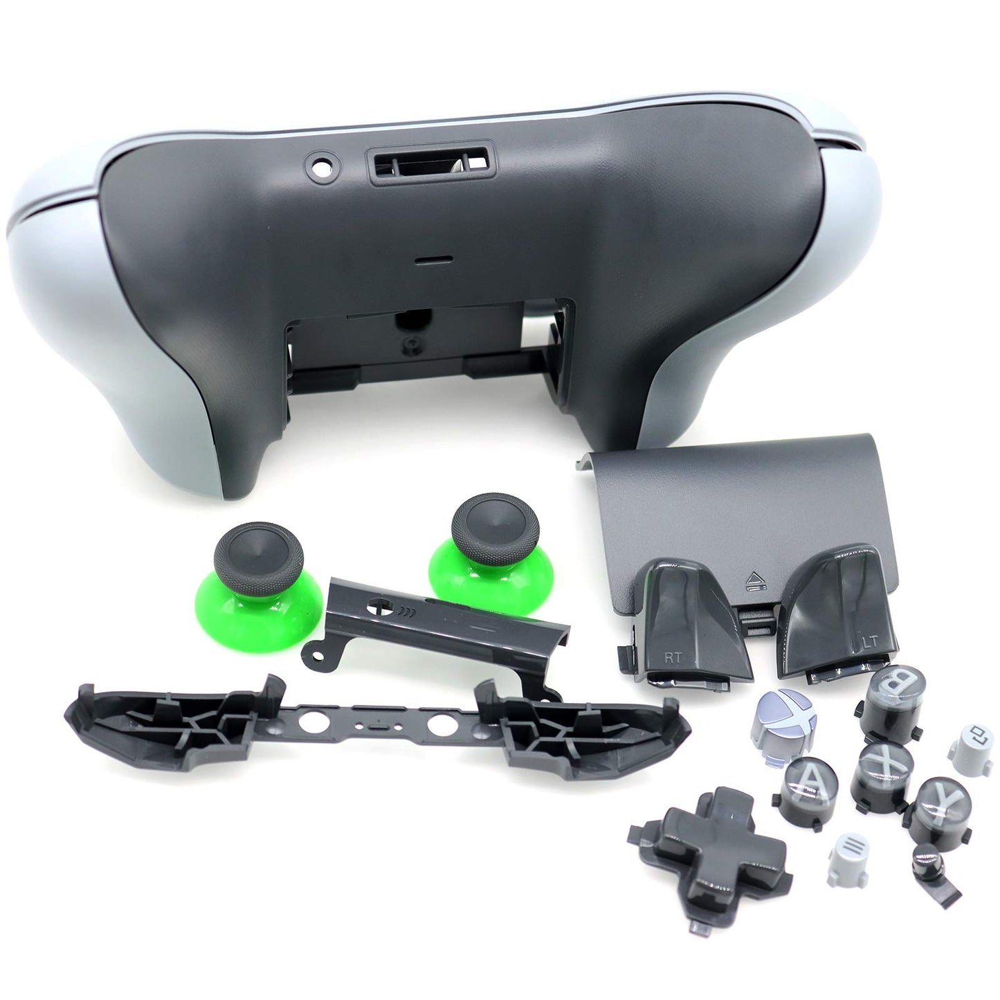 Deal4GO Full Housing Shell kit with Full Button Set Thumbstick Replacement for Xbox One Wireless Controller 1708 Grey/Green