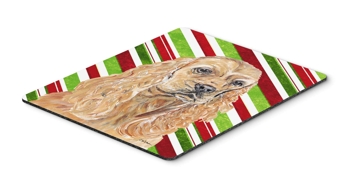 Caroline's Treasures SC9612MP Buff Cocker Spaniel Candy Cane Christmas Mouse Pad, Hot Pad or Trivet for Home Office Gaming Working Computers Laptop