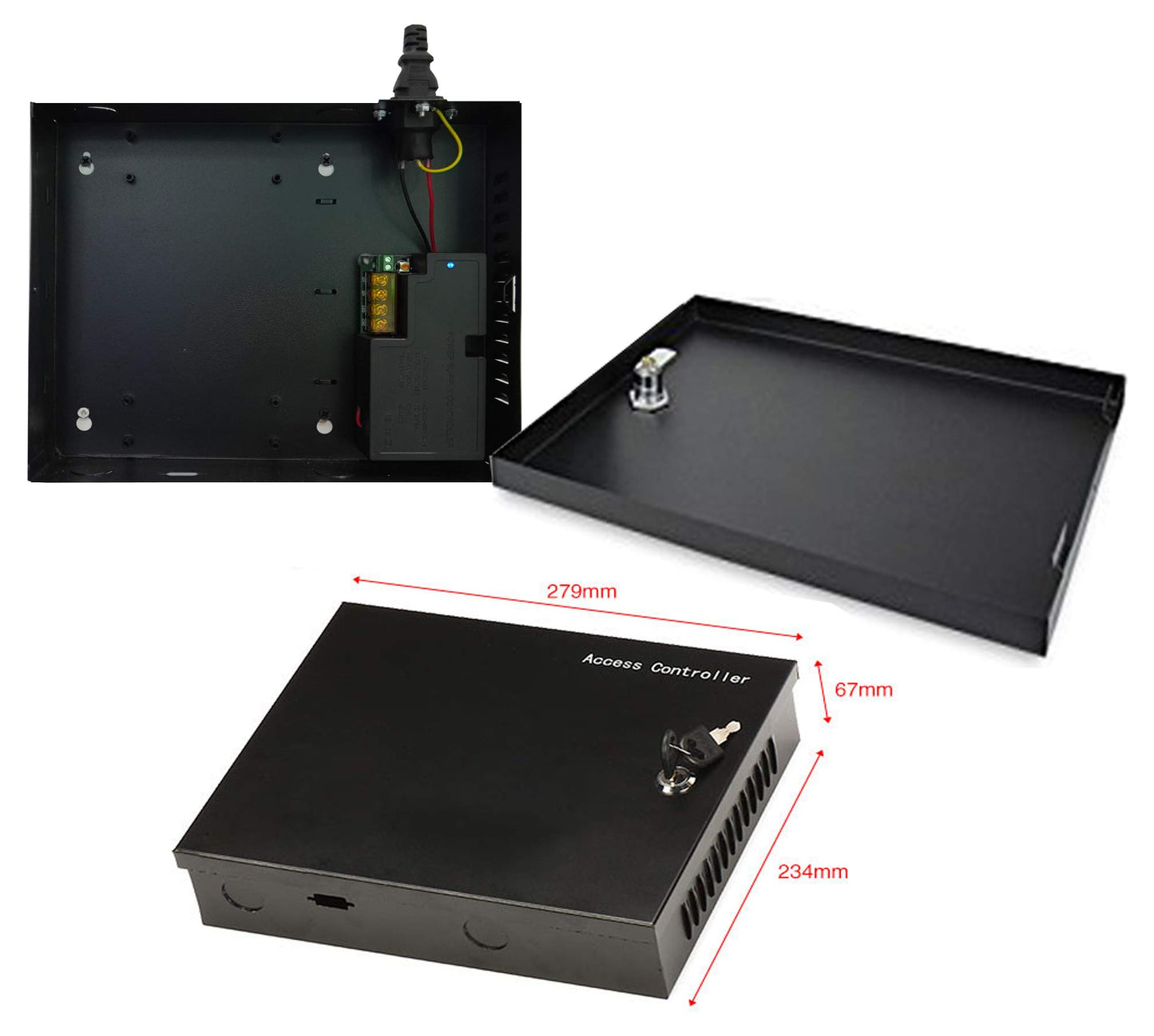 MENGQI-CONTROL 110V Input Metal Power Supply Box Output DC12V 5A for Access Control Panel System/Lock Security Kits/CCTV Power Supply
