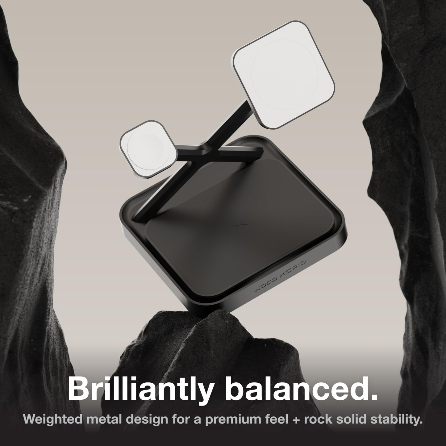 NOCO XGrid XDS3: 3-in-1 Wireless Charging Stand - Charging Station for iPhone, Apple Watch, and AirPods - MagSafe Compatible, Qi2 Certified - Includes