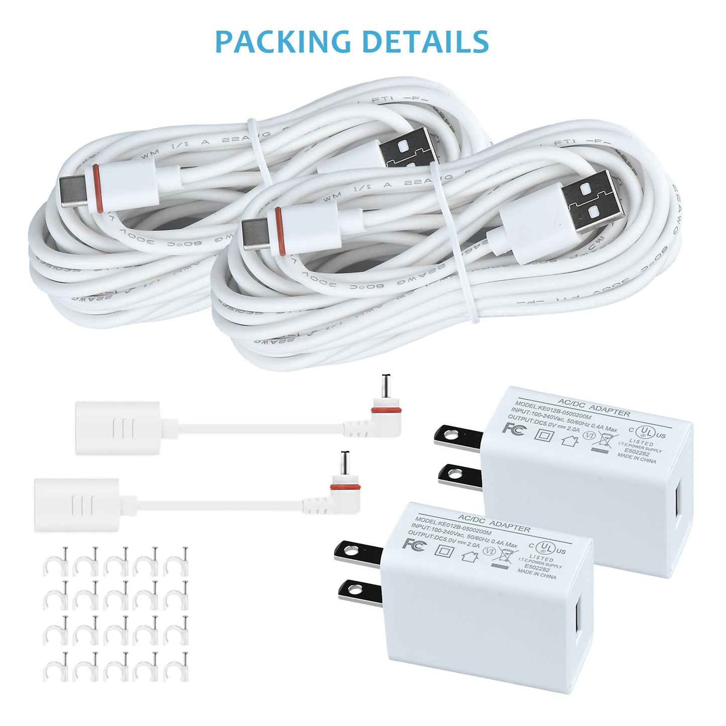 KAROTTO 10Ft USB-C Power Cord with Adapter Compatible with Ring Pan-Tilt Mount/Ourdoor Cam Plus/Stick Up Cam Battery Pro/3rd Gen/2nd Gen/Plug-in