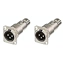 Neutrik NA3MDF 3-Pin XLR Male to Female Microphone Adapter (Pack of 2)