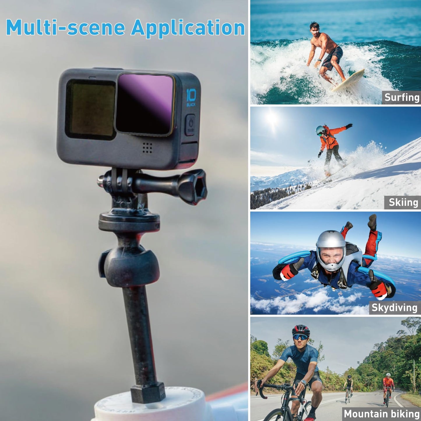 LENSKINS 4 Pack ND Filters ND8 ND16 ND32 CPL for GoPro Hero 13, Hero12, Hero11, Hero10, Hero 9 Black, HD Optical Glass Neutral Density and Circular