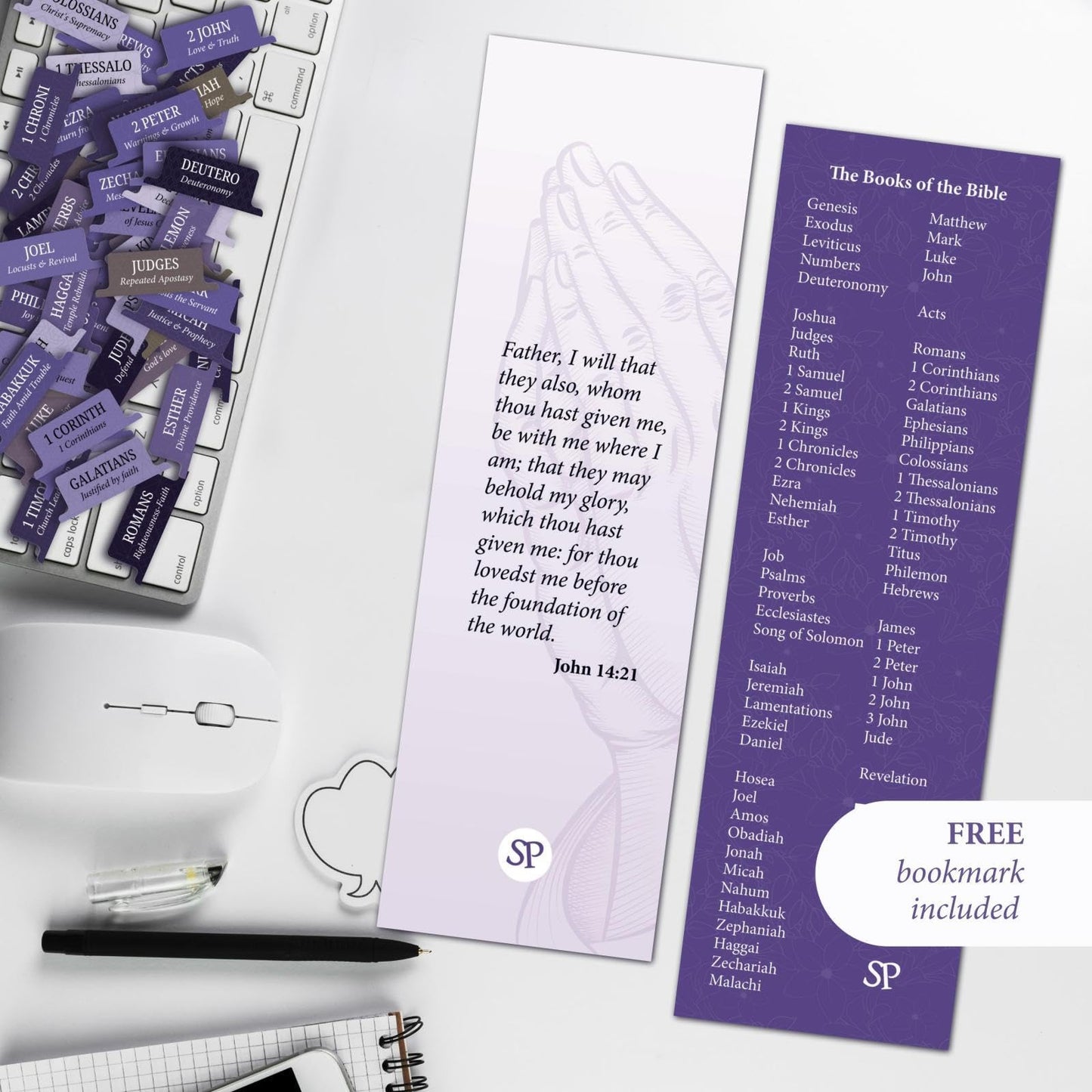 Saintilway Productions - Bible Tabs Premium Tear Resistant Bible Tabs - Easy to Apply, Laminated for Durability - Old & New Testament - Perfect