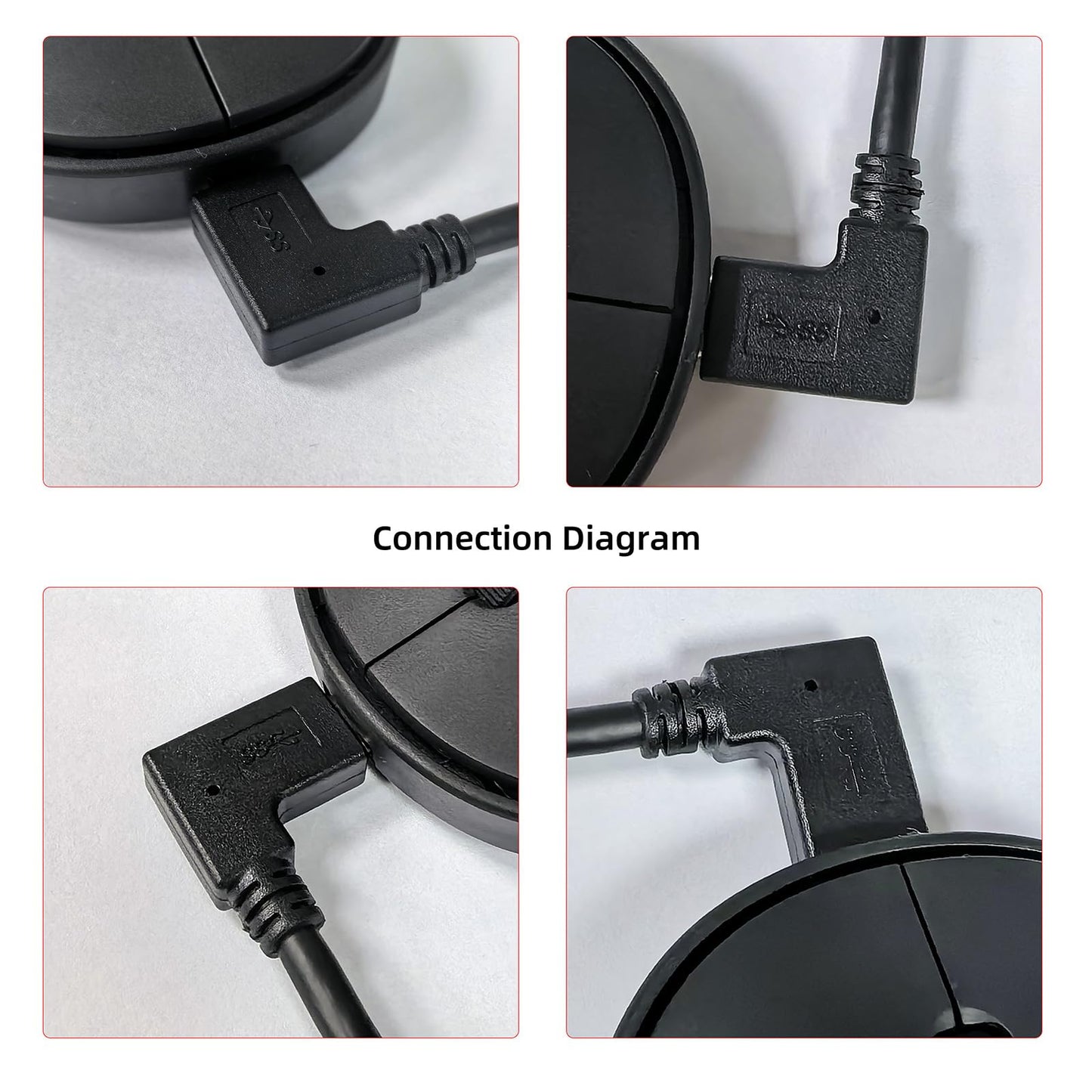 JSER 30cm Reversible USB 3.1 USB-C Right Angled to 90 Degree Down Angled A Male Data Cable for Tablet Mobile Phone (30cm)