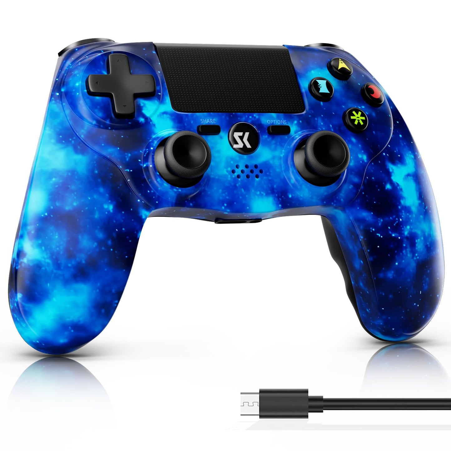 Controller for PS4, Wireless Controller for Sony PlayStation 4/Slim/Pro, Remote Control with Double Vibration, 6-axis Motion Sensor, Speaker, 3.5mm
