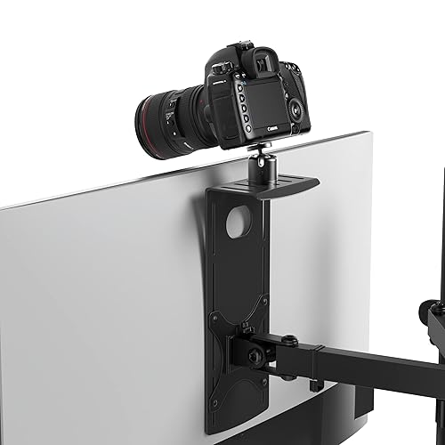 HumanCentric DSLR Monitor Mount Small, Desk Camera Mounting, Light Webcam, Microphone Shelf for Monitor VESA Arm, Replace Clamp Tripods, 100x100mm
