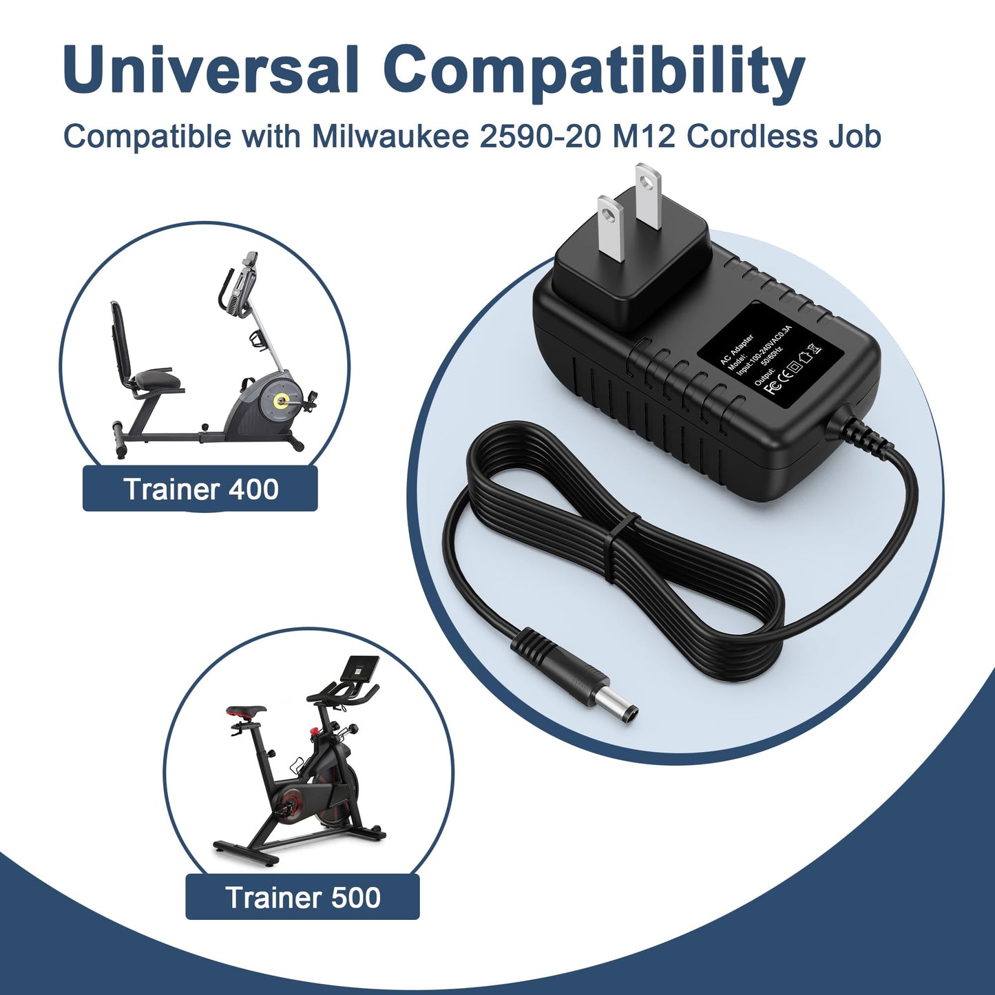 PK Power AC/DC Adapter for Gold's Gym Cycle Trainer 400 Ri 500 GGEX617150 Stationary Bicycles Power Supply Cord Cable PS Charger Mains PSU