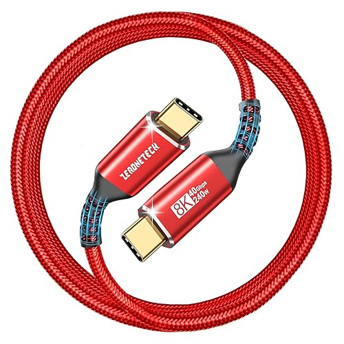40Gbps USB 4 Cable for Thunderbolt 4 [Red, 3.3Ft, Durable], USB C Monitor Cable 4K/8K, High-Speed Data Transfer, 240W Fast Charge, fits MacBook, Mac