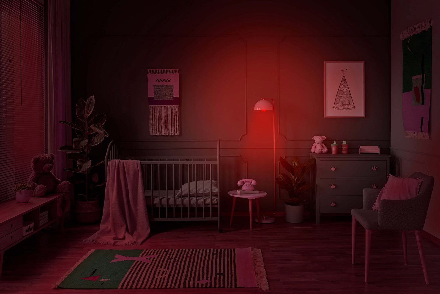 Hooga Sleep Bulb, Blue Light Blocking Red Night Light. 625nm Red Bulb for Healthy Sleep. Baby Nursery. 1W LED, 7W Replacement 2-Pack