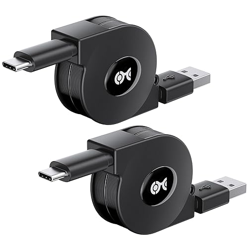 Cable Matters Short Retractable USB C Cable 1m (Retractable USBC to USBA, USBC to USB Cord, iPhone 15 Charger Cable) Compatible with iPhone 15 Pro Max