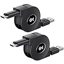 Cable Matters Short Retractable USB C Cable 1m (Retractable USBC to USBA, USBC to USB Cord, iPhone 15 Charger Cable) Compatible with iPhone 15 Pro Max