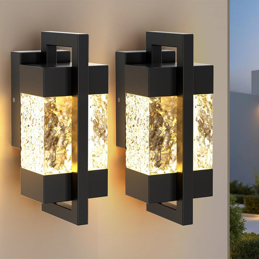sinear 5000LM LED Outdoor Wall Light, 3000K Porch Lights Outdoor with IP66 Waterproof for Outdoor Decor, Matte Black Outside Wall Mount Lights