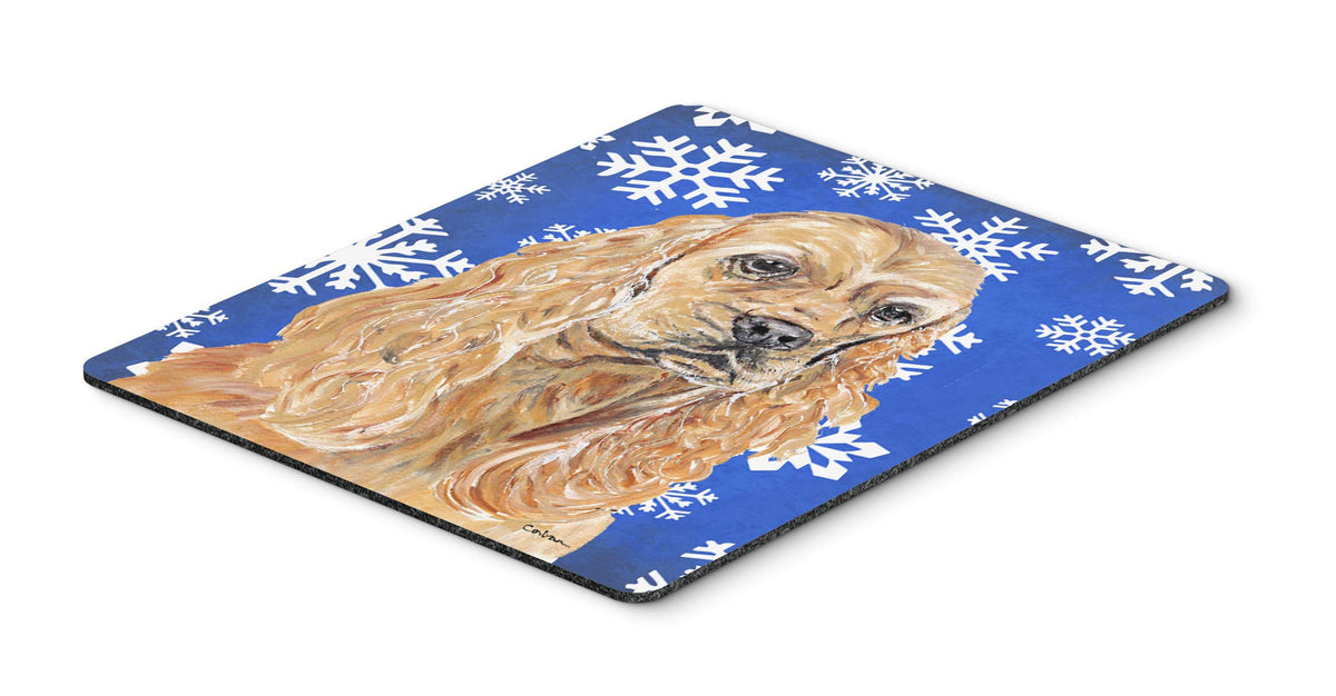 Caroline's Treasures SC9598MP Buff Cocker Spaniel Winter Snowflakes Mouse Pad, Hot Pad or Trivet for Home Office Gaming Working Computers Laptop Mouse
