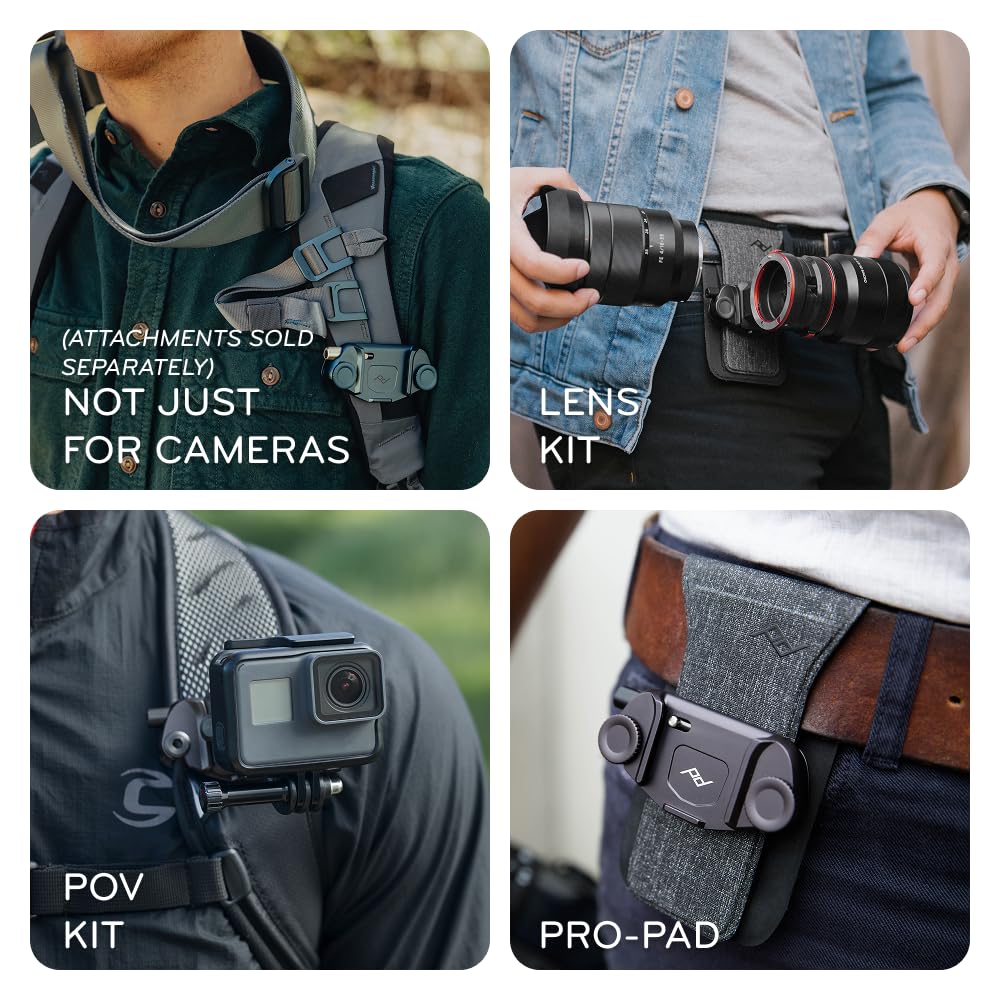 Peak Design Capture Camera Clip V3, Eclipse with Plate, Holds DSLR, Compact and Point and Shoot Bodies, Secure, Stable and Accessible, Attaches