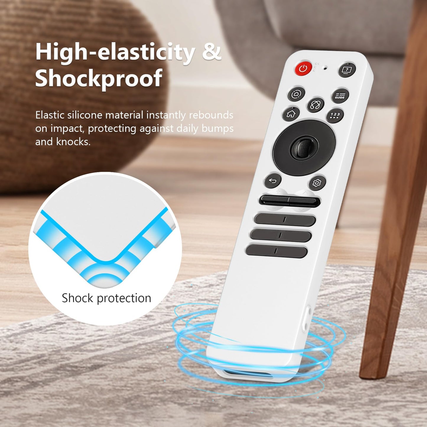 JCMOYUTY Case for LG MR25GA Remote, Protective Sleeve for 2025 LG OLED Smart TV C5 B5 G5 M5 Series Remote, White