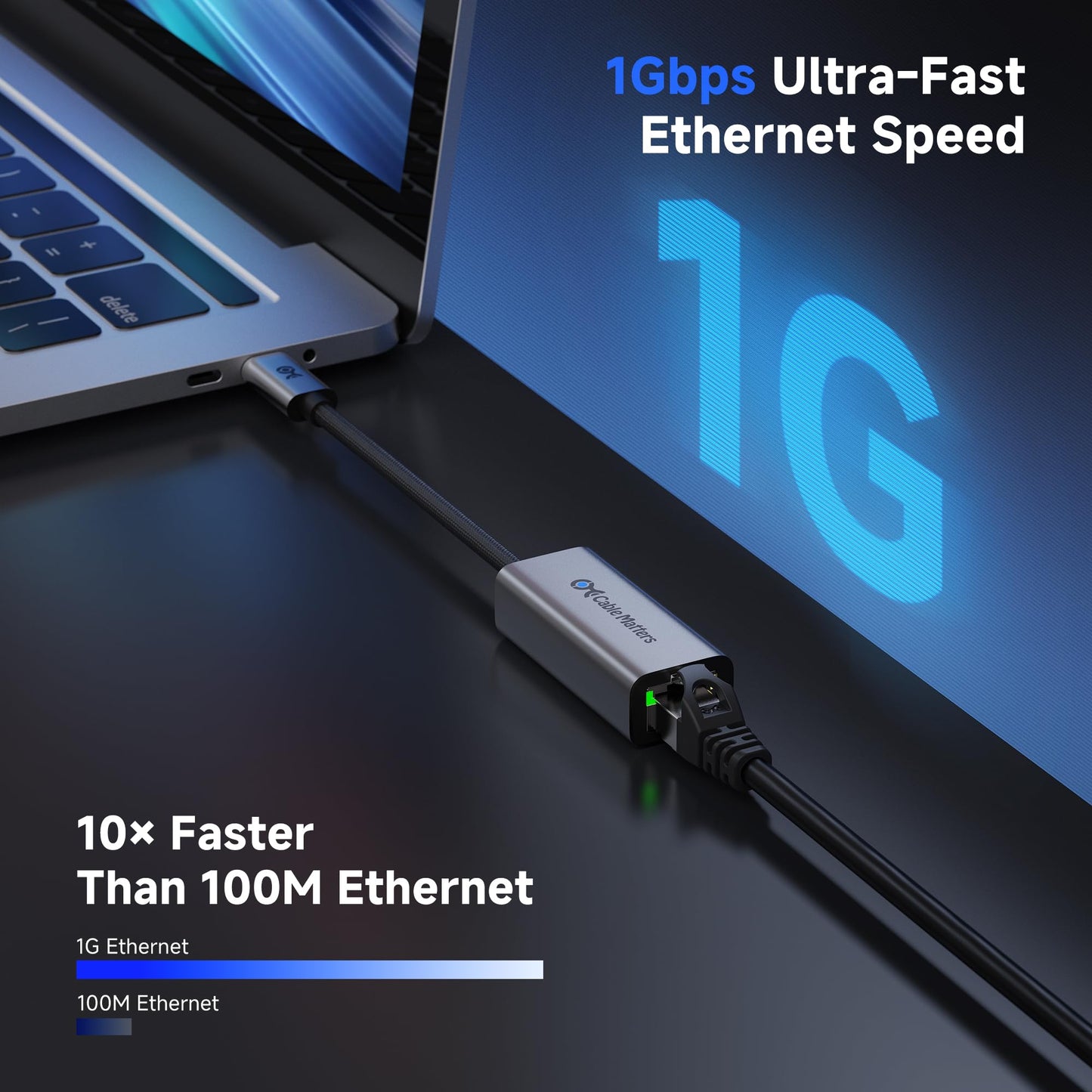 Cable Matters USB C to Ethernet Adapter, Gigabit Ethernet to USB C Adapter