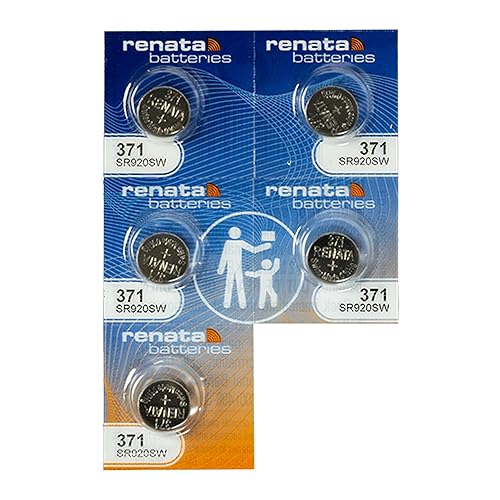 Renata 371 Watch Battery SR920SW - Strip of 5 Batteries