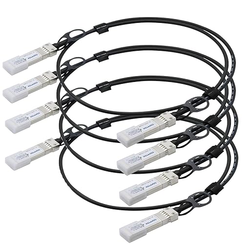 QSFPTEK 4pack 10G SFP+ DAC Cable, 1.5m (4.92ft) Passive Direct Attach Copper Twinax Cable for Cisco SFP-H10GB-CU1M, Ubiquiti, D-Link, Netgear