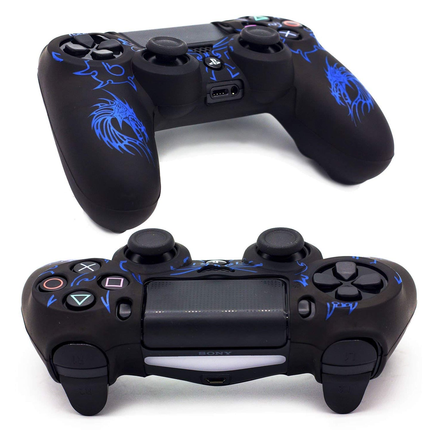 Skin for PS4 Controller, BRHE Anti-Slip Grip Silicone Cover Protector Case Compatible with PS4 Slim/Pro Wireless/Wired Gamepad Controller with 2