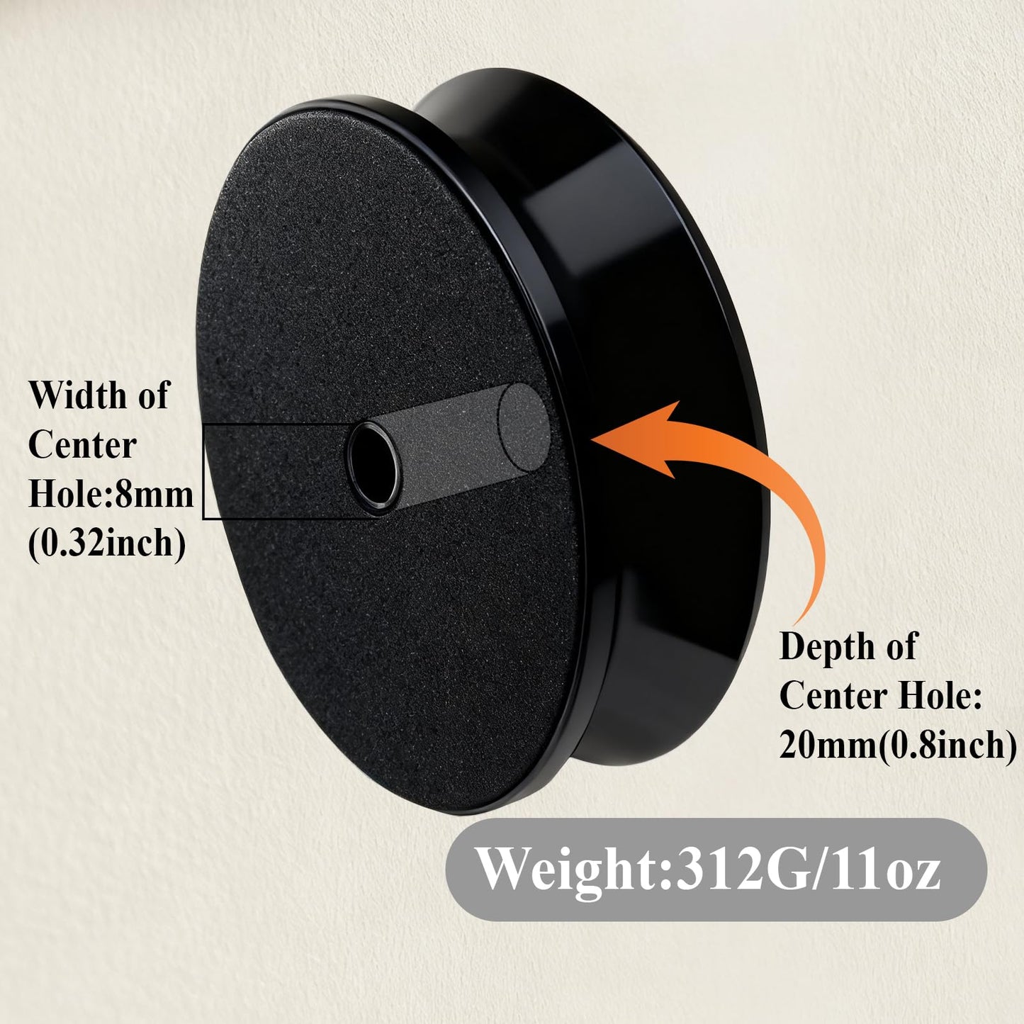 Pancosmy Black Record Weight Stabilizer 11oz Low Profile Design Vinyl LP Disc Turntable Weight Clamps for Record Player with Soft Base Pad