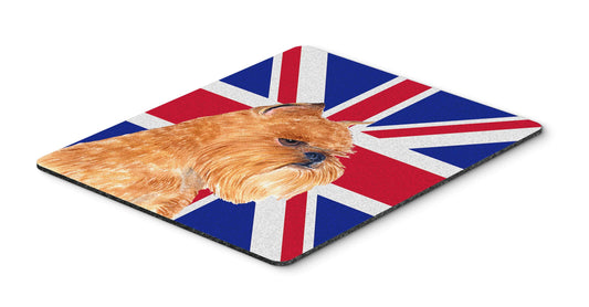 Caroline's Treasures SS4936MP Brussels Griffon with English Union Jack British Flag Mouse Pad, Hot Pad or Trivet, Large, Multicolor