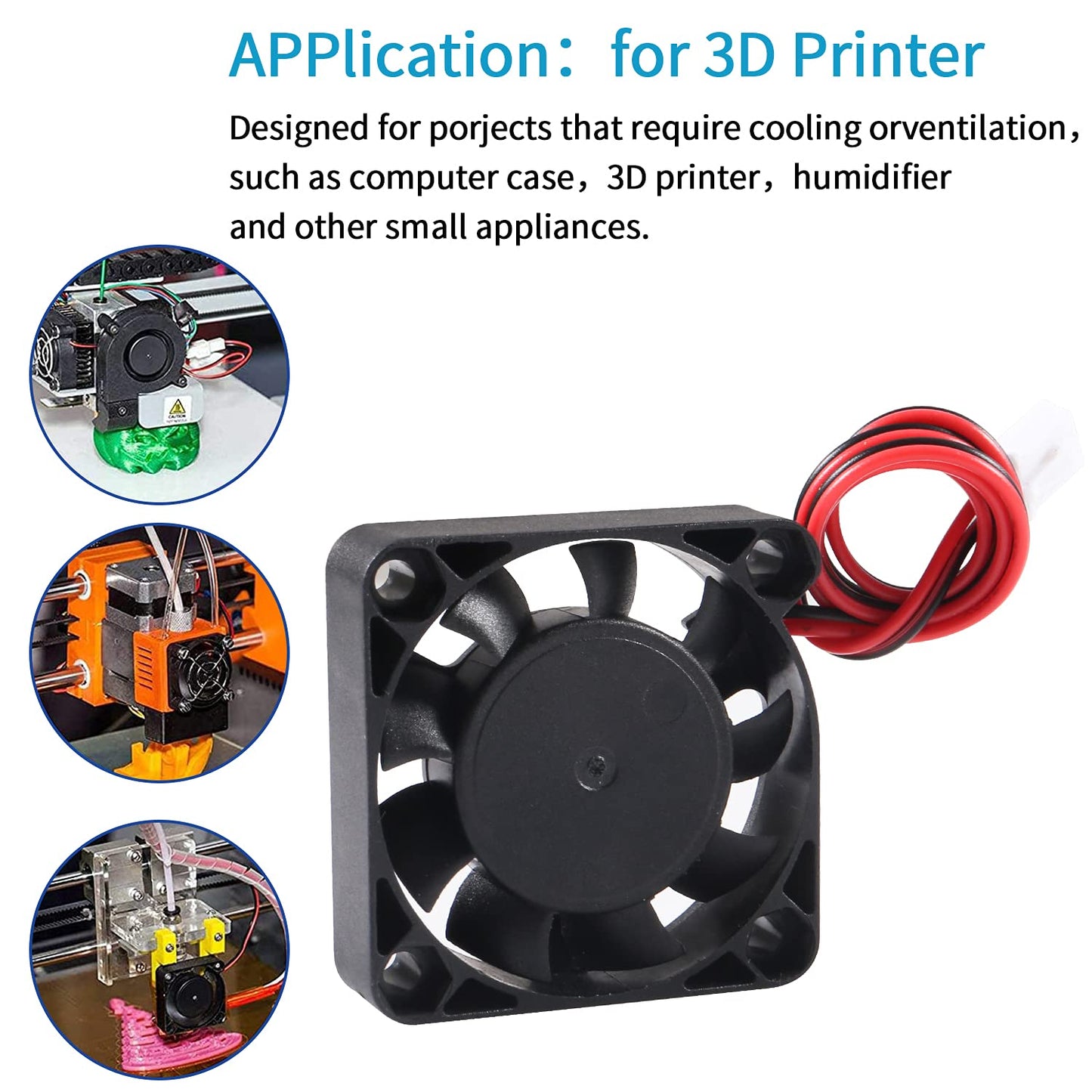 AEDIKO 6pcs 4010 Fan 24V 3D Printer Cooling Fan 40x40x10mm Mini Brushless Fan with 2 Pin Terminal for Ender 3 Pro 3X CR-10S 3D Printer
