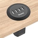 Simpeak 30W 4-Port USB Desk Charger Desktop Charging Station Mounts on The 2.0"/2.4" Grommet Hole with Power Cable (Match 2pcs Grommet),C51 Black