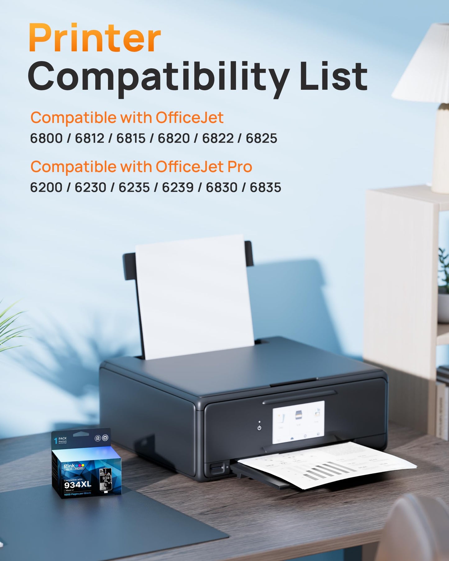 E-Z Ink Compatible Ink Cartridge Replacement for HP 934 934XL 934 XL High Yield to use with HP Officejet 6800 6812 6815 6825 6822 6820 OfficeJet Pro