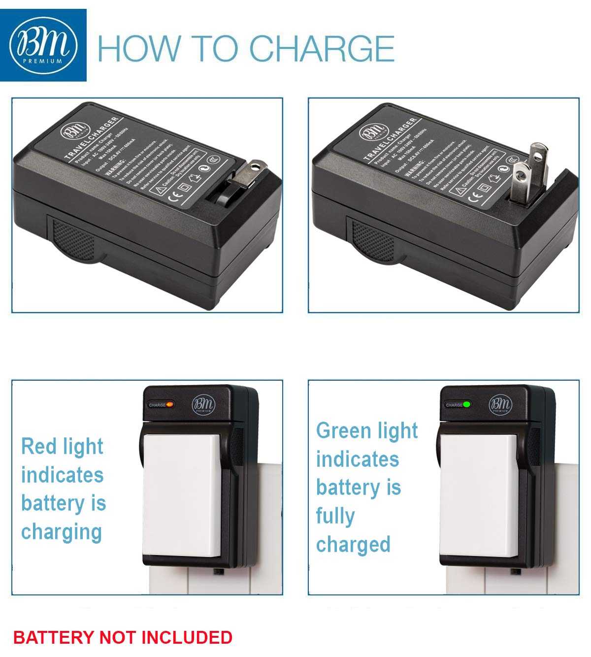 BM Premium EN-EL5 Battery Charger for Nikon Coolpix P80, P90, P100, P500, P510, P520, P530 Digital Camera