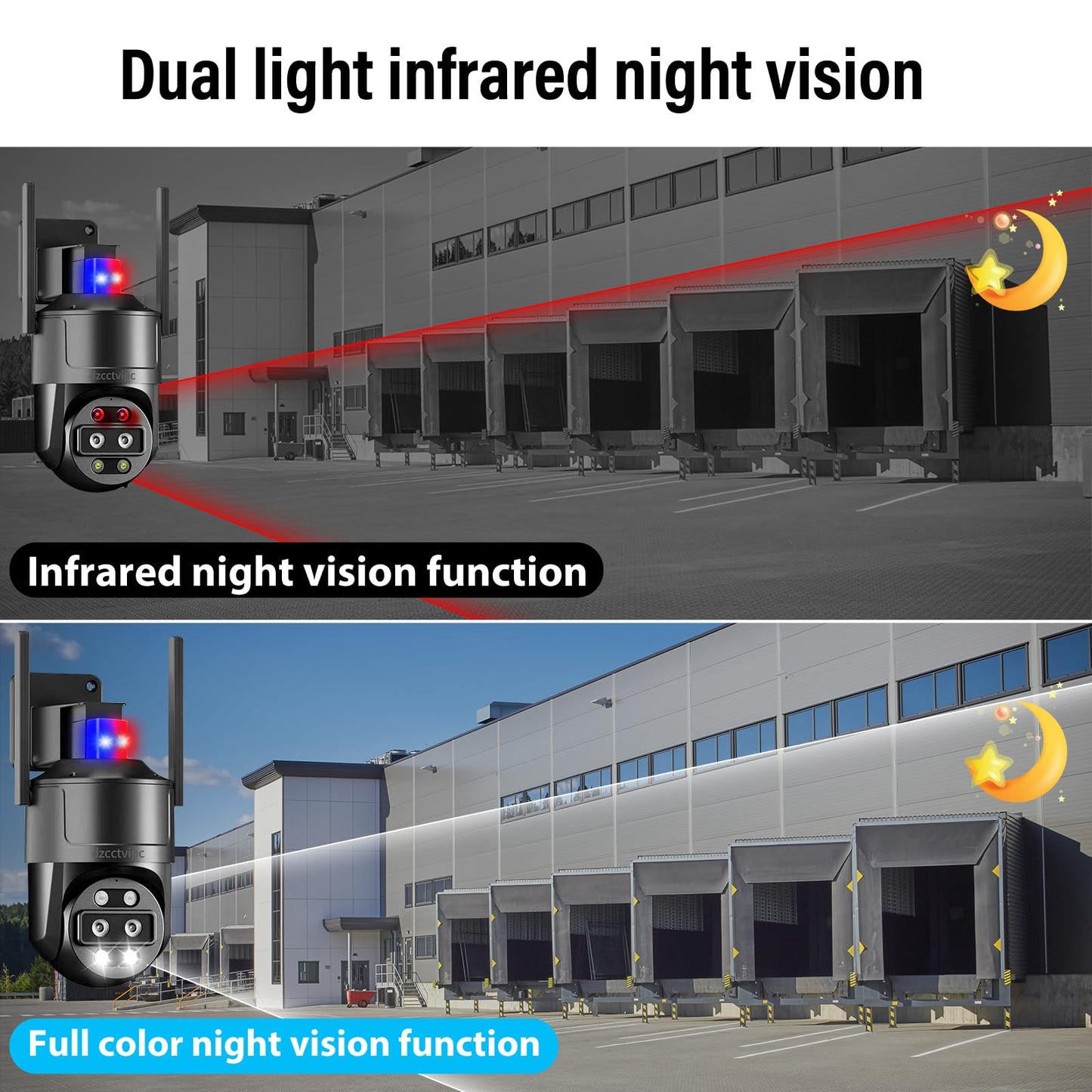 dzcctvipc 4K/8MP Dual Lens 10X Hybrid Optical Zoom PTZ Outdoor Security IP Camera,5GHz Dual Band WiFi,Auto Tracking,Color Night