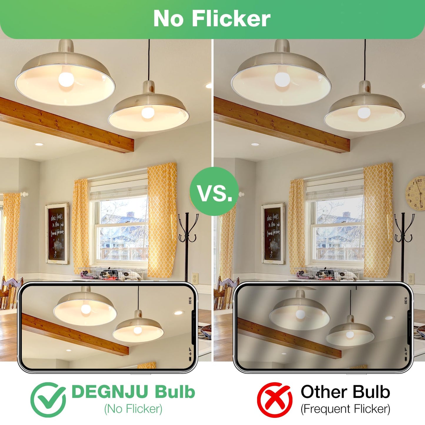 DEGNJU 24 Pack LED Light Bulbs Soft White 2700K, 60 Watt Equivalent LED Bulbs, A19 Standard Bulbs, 800 LM, 15000 Hours, E26 Base, Non-Dimmable, 8W