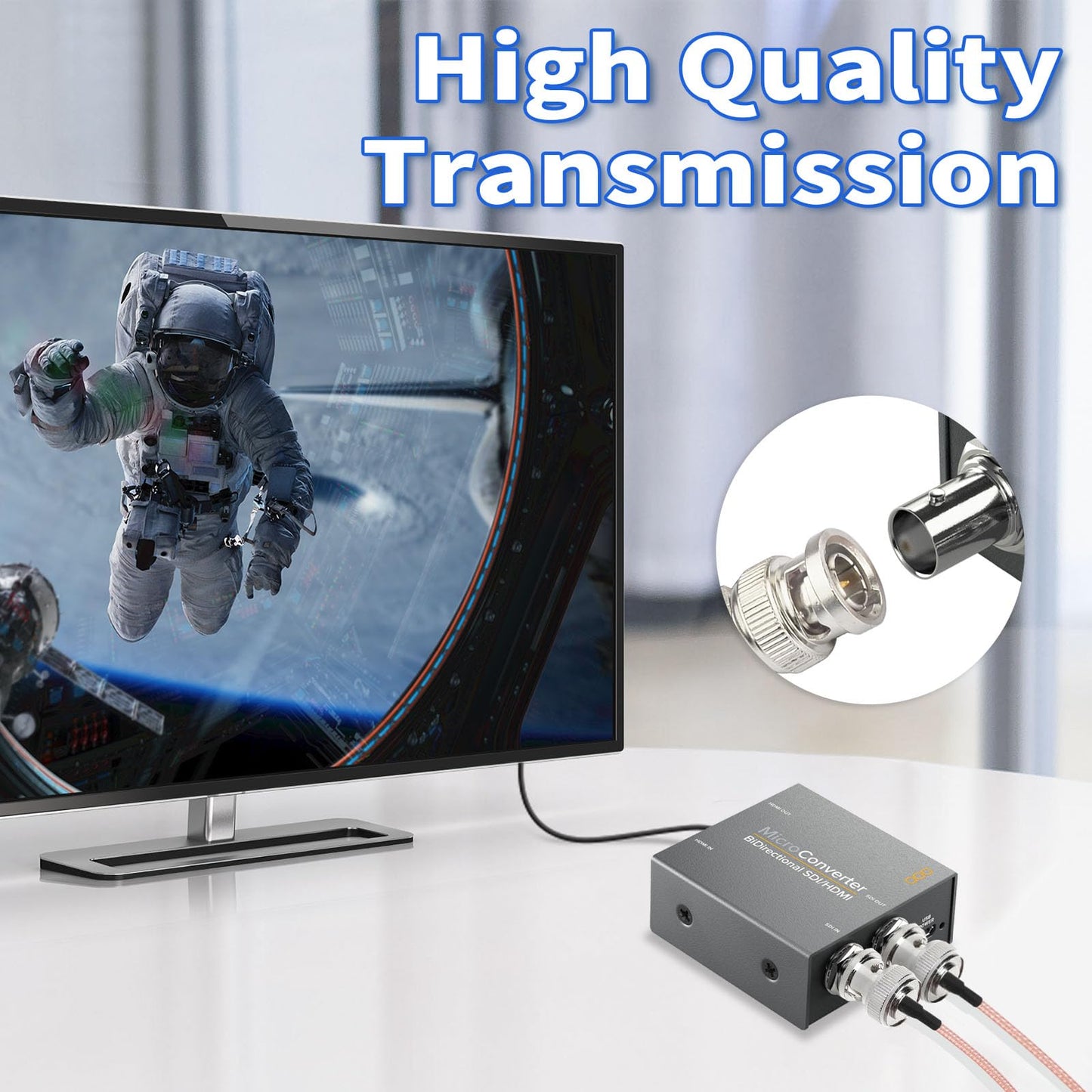 Superbat 3G HD SDI BNC Cable 3ft 100cm 75 ohm for Cameras BMCC Video Equipment Supports HD-SDI 3G-SDI 4K 8K SDI Video Cable (Straight,2Pcs)