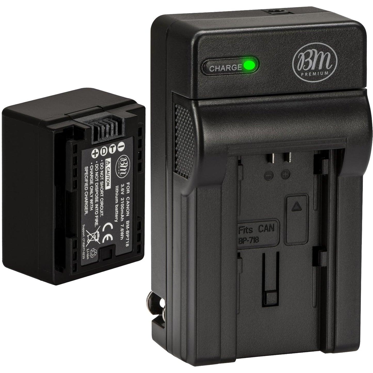 BM Premium BP-718 Battery and Charger for Canon Vixia HFR80 HFR82 HFR800 HFM50 HFM52 HFM500 HFR30 HFR32 HFR300 HFR40 HFR42 HFR400 HFR50 HFR52 HFR500