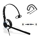 TruVoice HD-500 Office and Call Center Wired QD Headset with Noise Canceling Microphone and HD Speakers - Compatible with Mitel, Nortel, Avaya, Poly