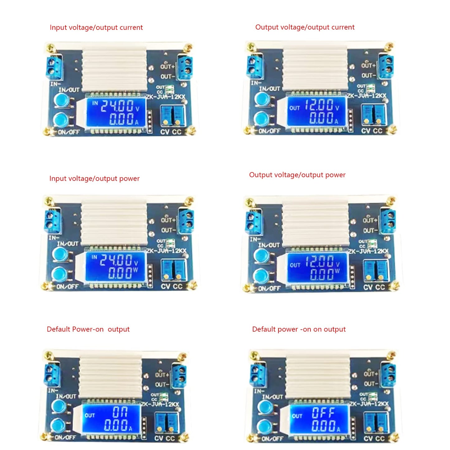 DC Buck Converter 12A 5.3V-32V to 1.2V-32V Adjustable Power Supply Module 5v 9v 12v 24V 30V 32V Step Down Voltage Regulator with LCD Display Volt…