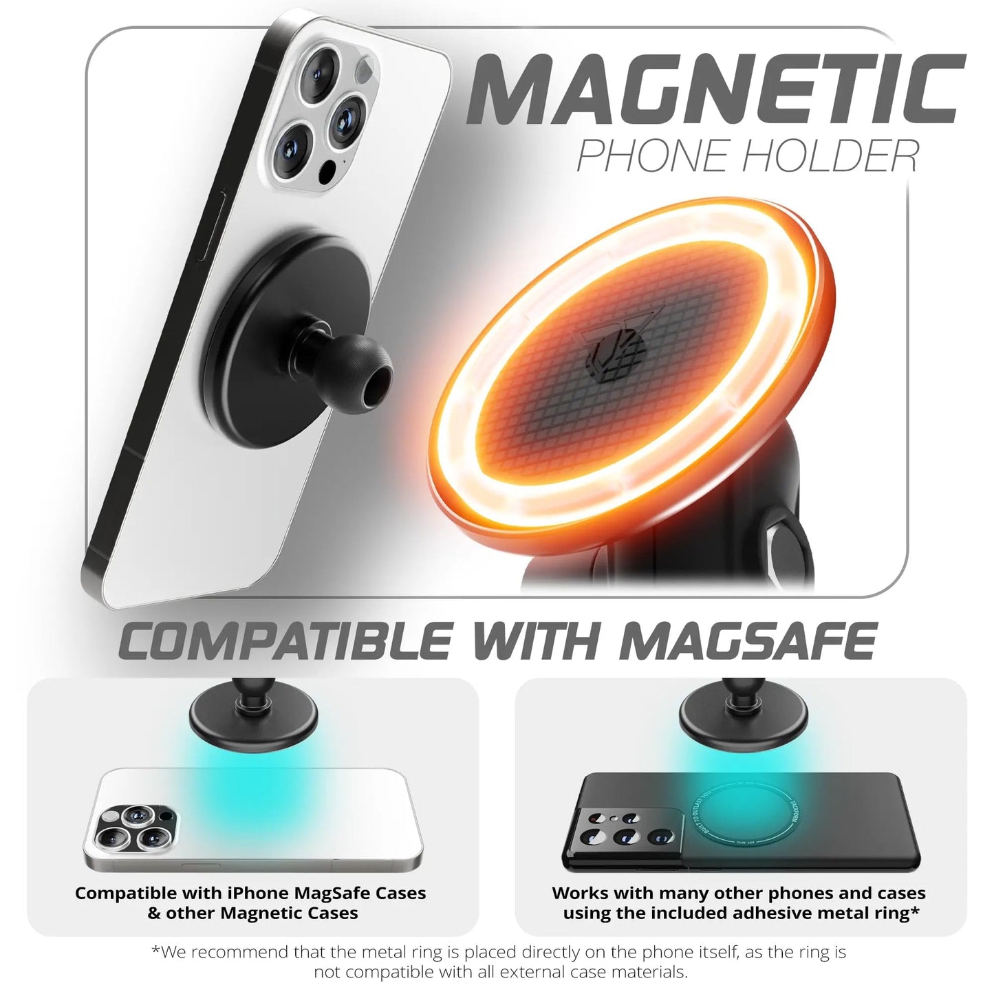 Tackform Link Vent Mount Magnetic Phone Holder - Compatible with MagSafe, 2021-2025 Ford F150 & Raptor, 2023-2025 Ford Super Duty | Billet Aluminum |