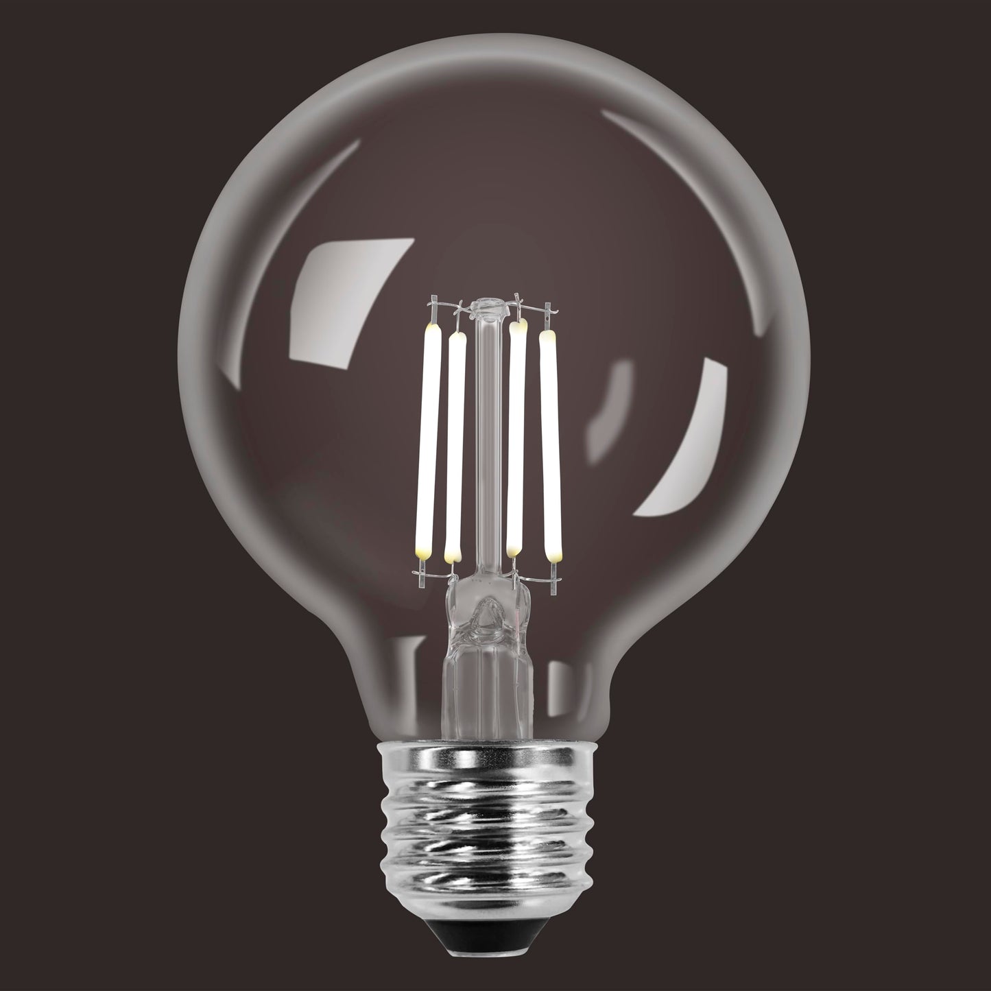 Sylvania G25 Clear Globe LED White Filament Bulb, 5W, Dimmable, 500 LMS, Medium Base, 5000K, Daylight - 2 Pack (42177)