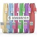 [Apple MFi Certified] iPhone Charger, 6Pack(3/3/6/6/6/10 FT) Lightning Cable Apple Charging Fast High Speed USB Compatible 14/13/12/11 Pro Max/XS…