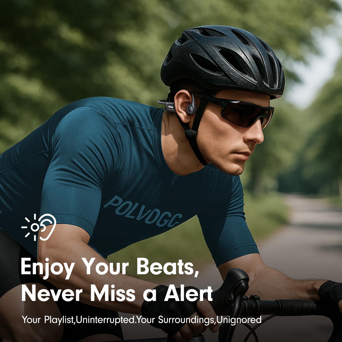 Soynoen Bone Conduction Headphones, Open Ear Headphones Bluetooth 5.4 with Mic, 8H Playtime,Bone Conduction Earbuds IP56 Waterproof for Cycling…