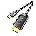 VENTION USB C to HDMI Cable 6.6FT (4K@30Hz, 2K@60Hz, 1080P@120Hz), Thunderbolt to HDMI Type C to HDMI Cable [Thunderbolt 3 Compatible] for MacBook
