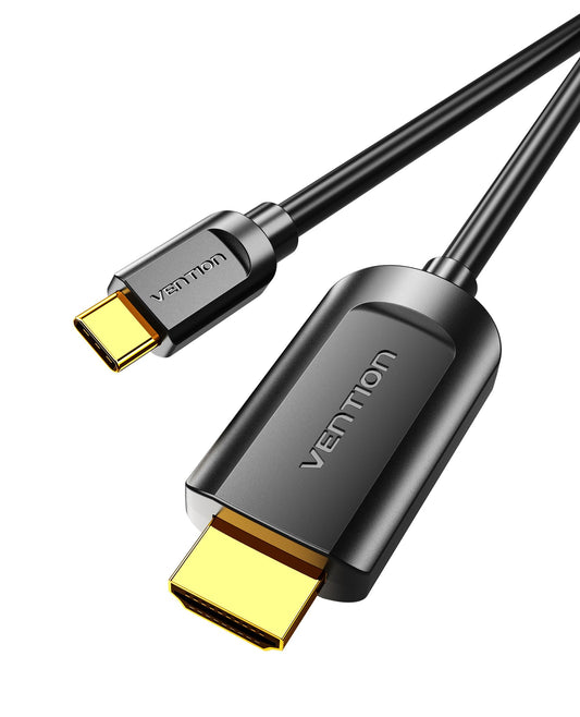 VENTION USB C to HDMI Cable 6.6FT (4K@30Hz, 2K@60Hz, 1080P@120Hz), Thunderbolt to HDMI Type C to HDMI Cable [Thunderbolt 3 Compatible] for MacBook